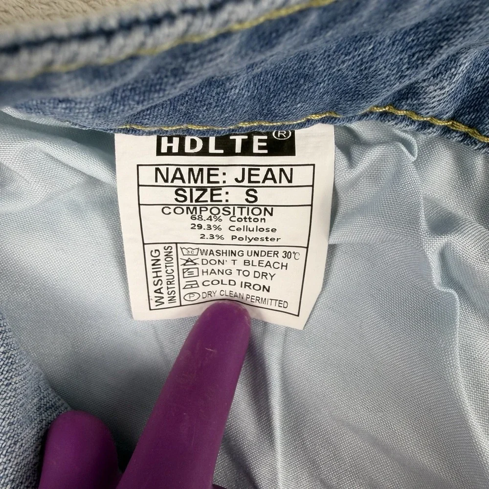 HDLTE Women's Small‎ Jeans High Rise Baggy Wide Leg Boyfriend Y2K Denim-NWT